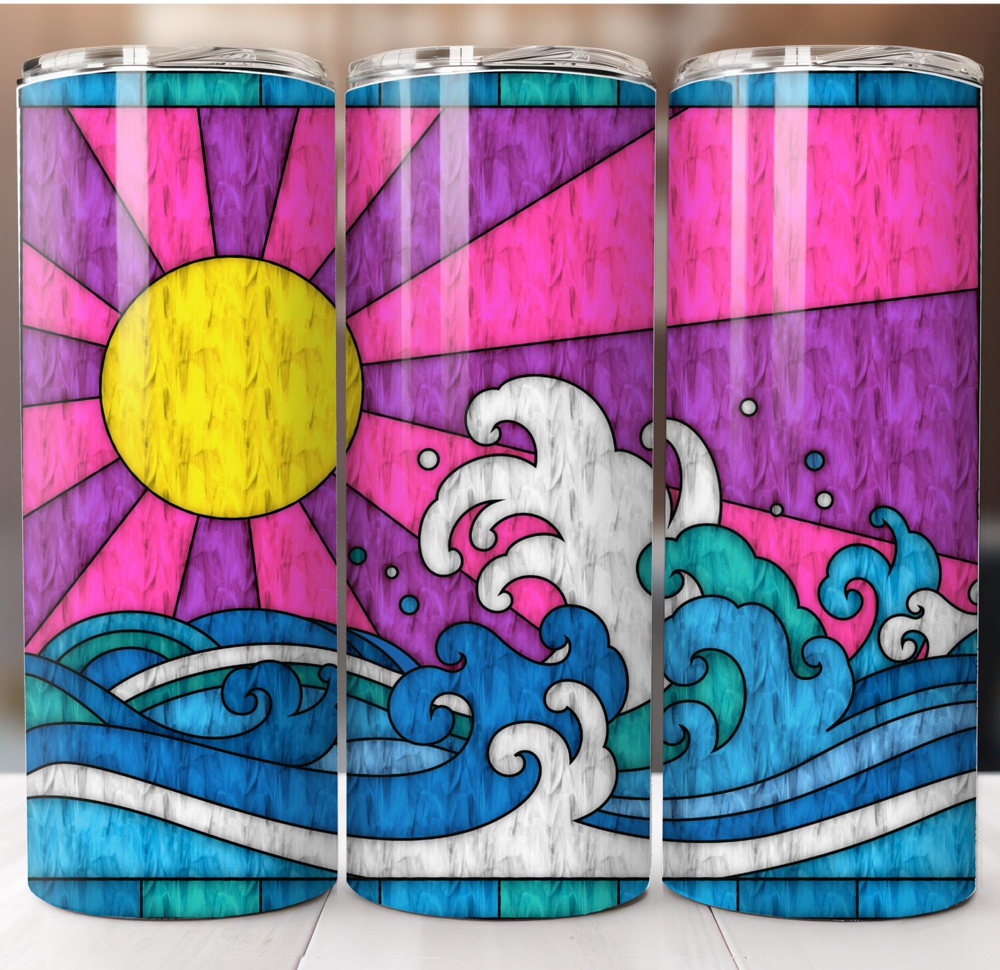 Sunset Ocean Waves Insulated Tumbler