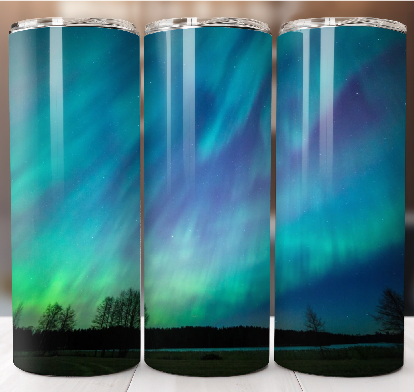 Aurora Borealis Blue Insulated Tumbler