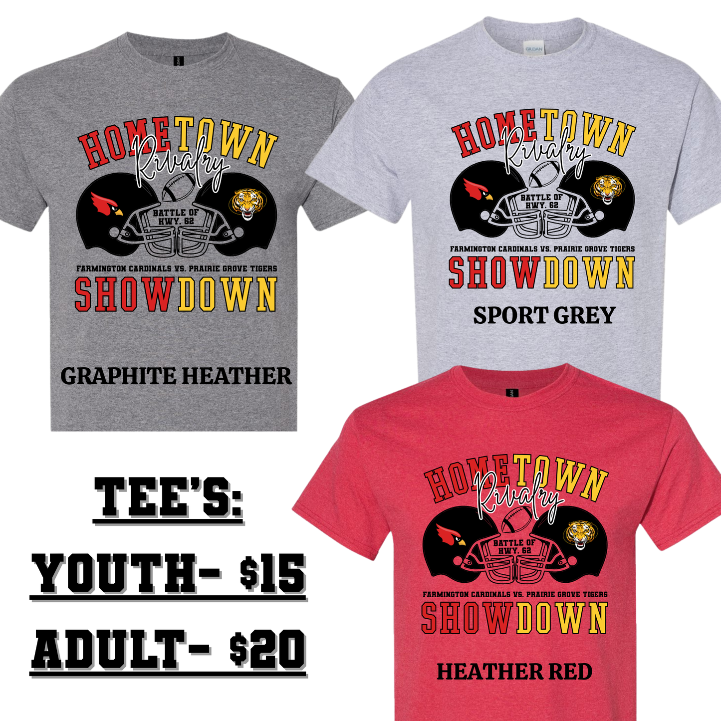 Hometown Rivalry Showdown Apparel (Farmington vs Prairie Grove 2025)