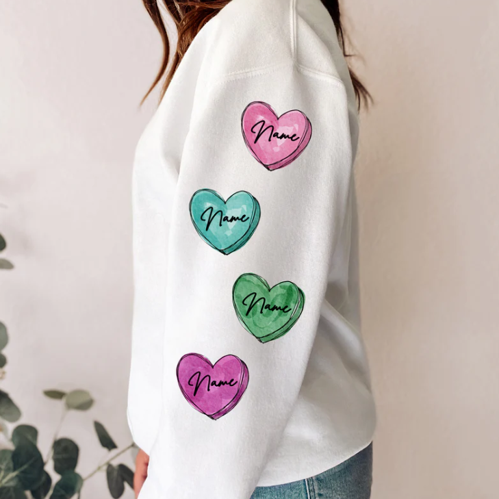 This Mama Wears Her Heart On Her Sleeve Graphic Crew