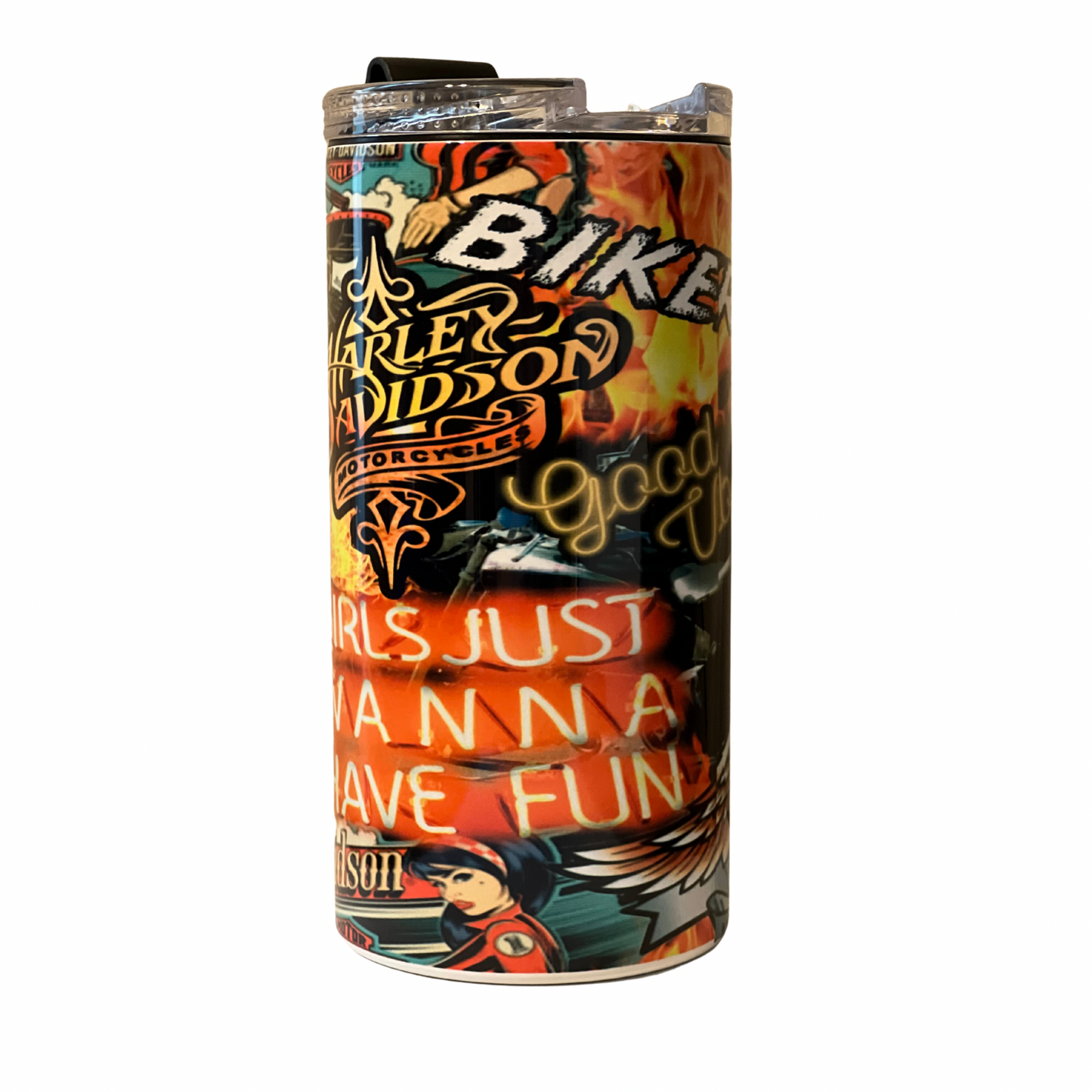 Bike Patches 4 in 1 Can Cooler/Insulated Tumbler