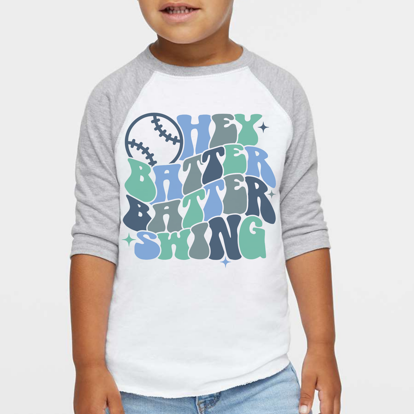 HERE BATTER BATTER YOUTH 3/4 SLEEVE Graphic Tee