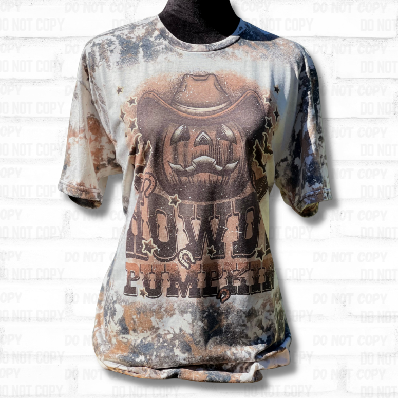 Howdy Pumpkin Graphic Bleached Tee