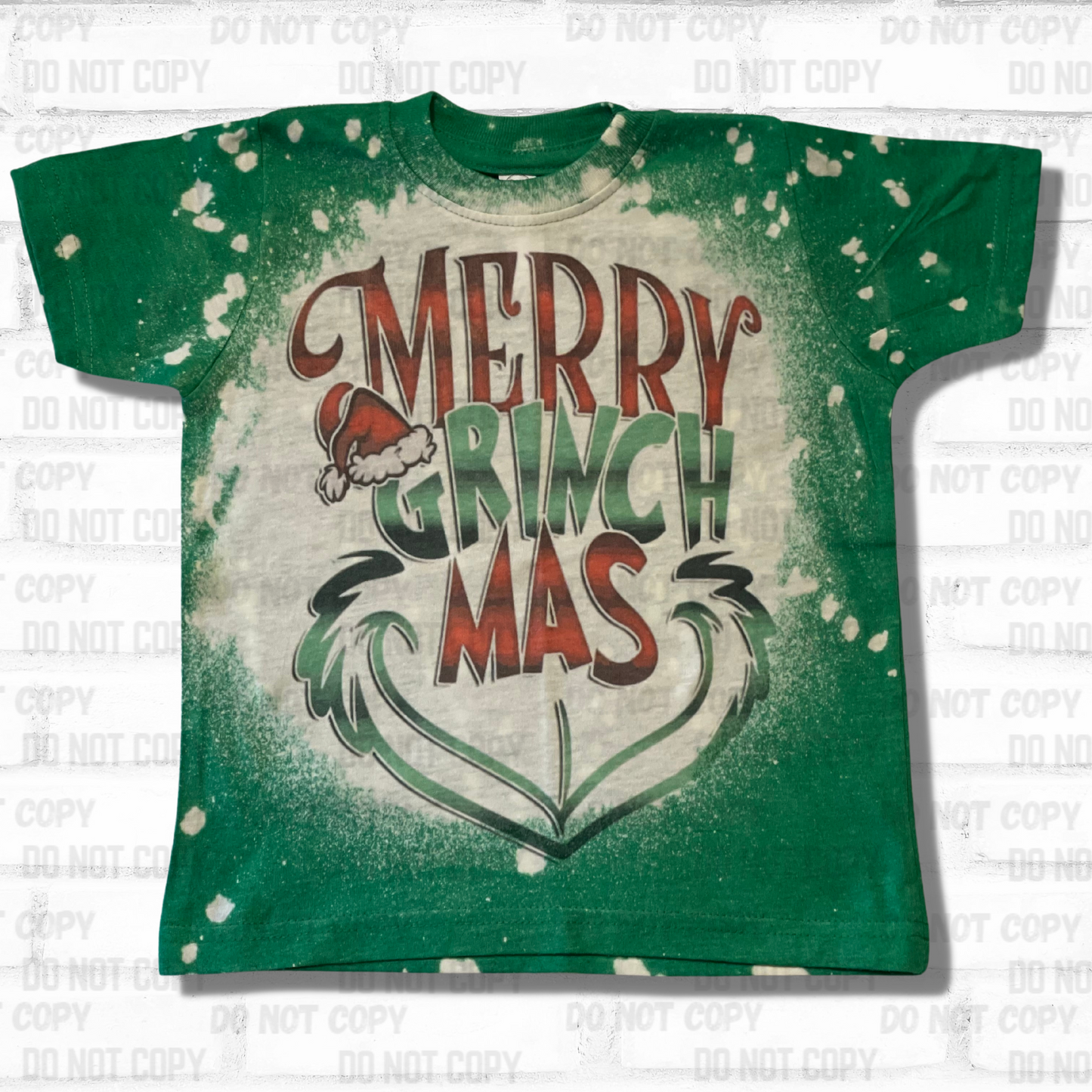 Merry Grinchmas Bleached Graphic Tee