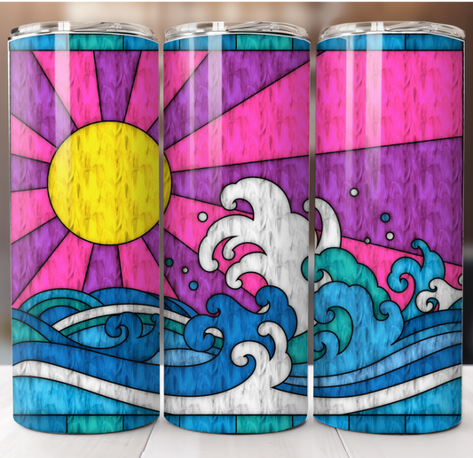 Sunset Ocean Waves Insulated Tumbler