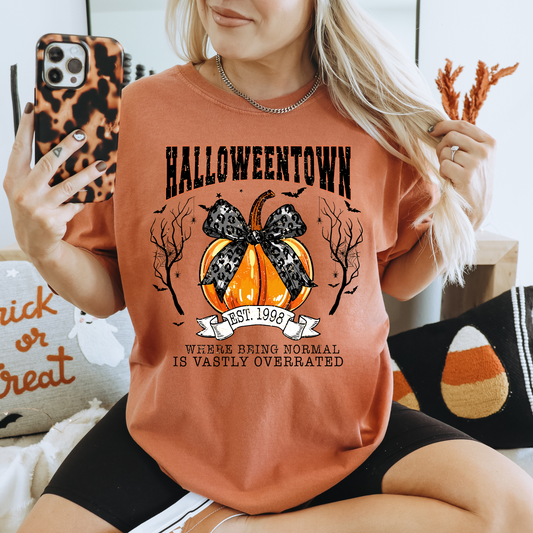 Halloweentown Leopard Bow Graphic Tee