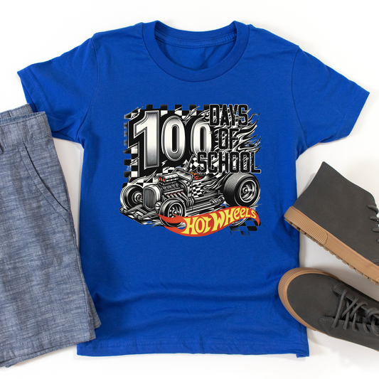 Racing Through 100 Days of School Youth Graphic Tee