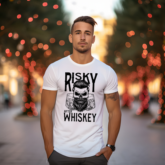 Risky After Whiskey Graphic Tee-BLACK