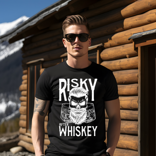 Risky After Whiskey Graphic Tee-WHITE
