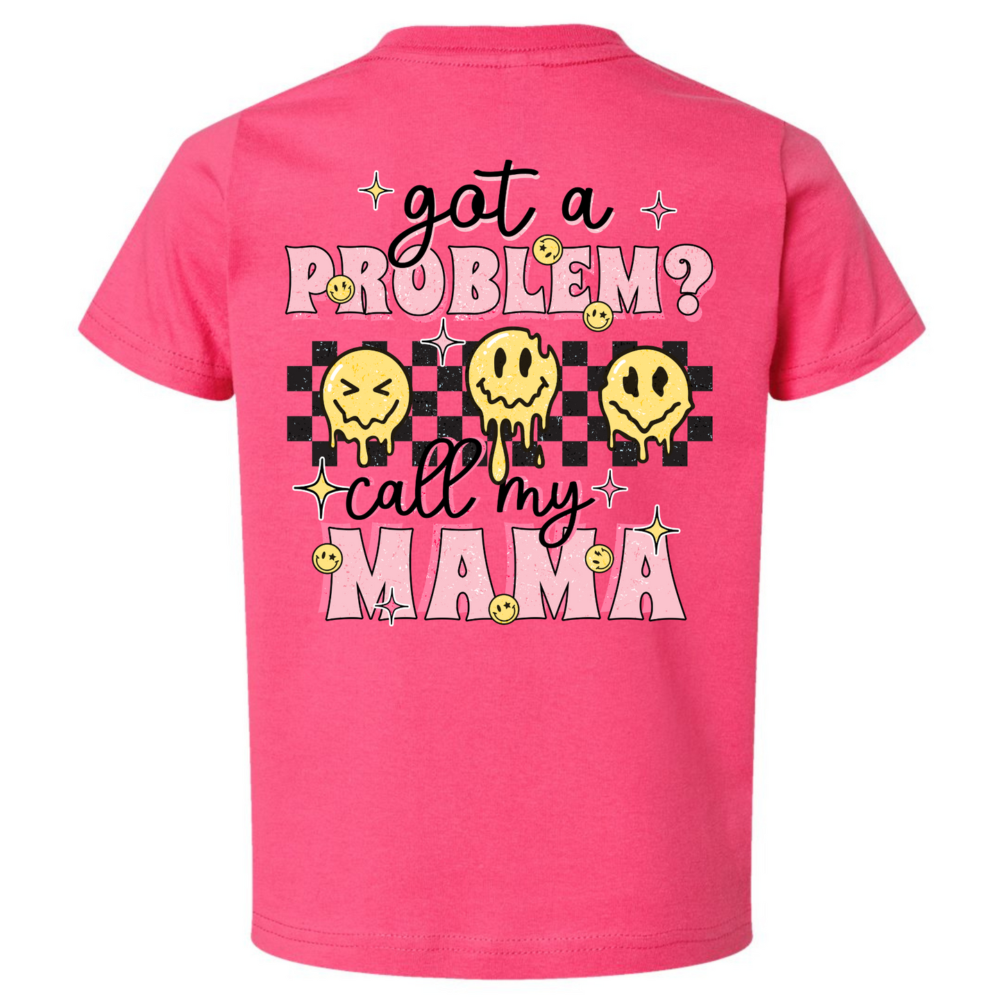 Call My Mama PINK-BLACK Checker Youth Graphic Tee
