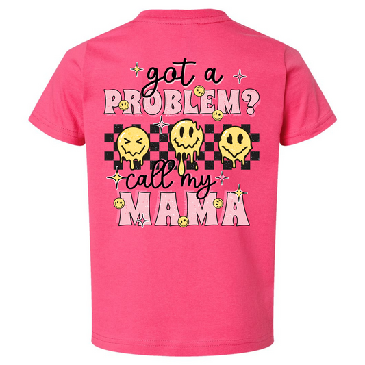 Call My Mama PINK-BLACK Checker Youth Graphic Tee