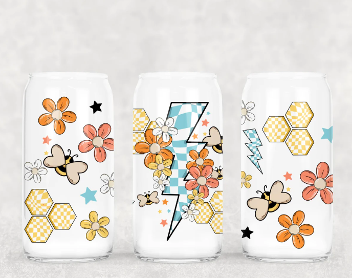 Floral Lightning Bolt 16oz