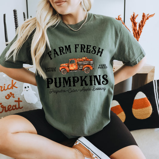 Farm Fresh Pumpkins Black Graphic Tee