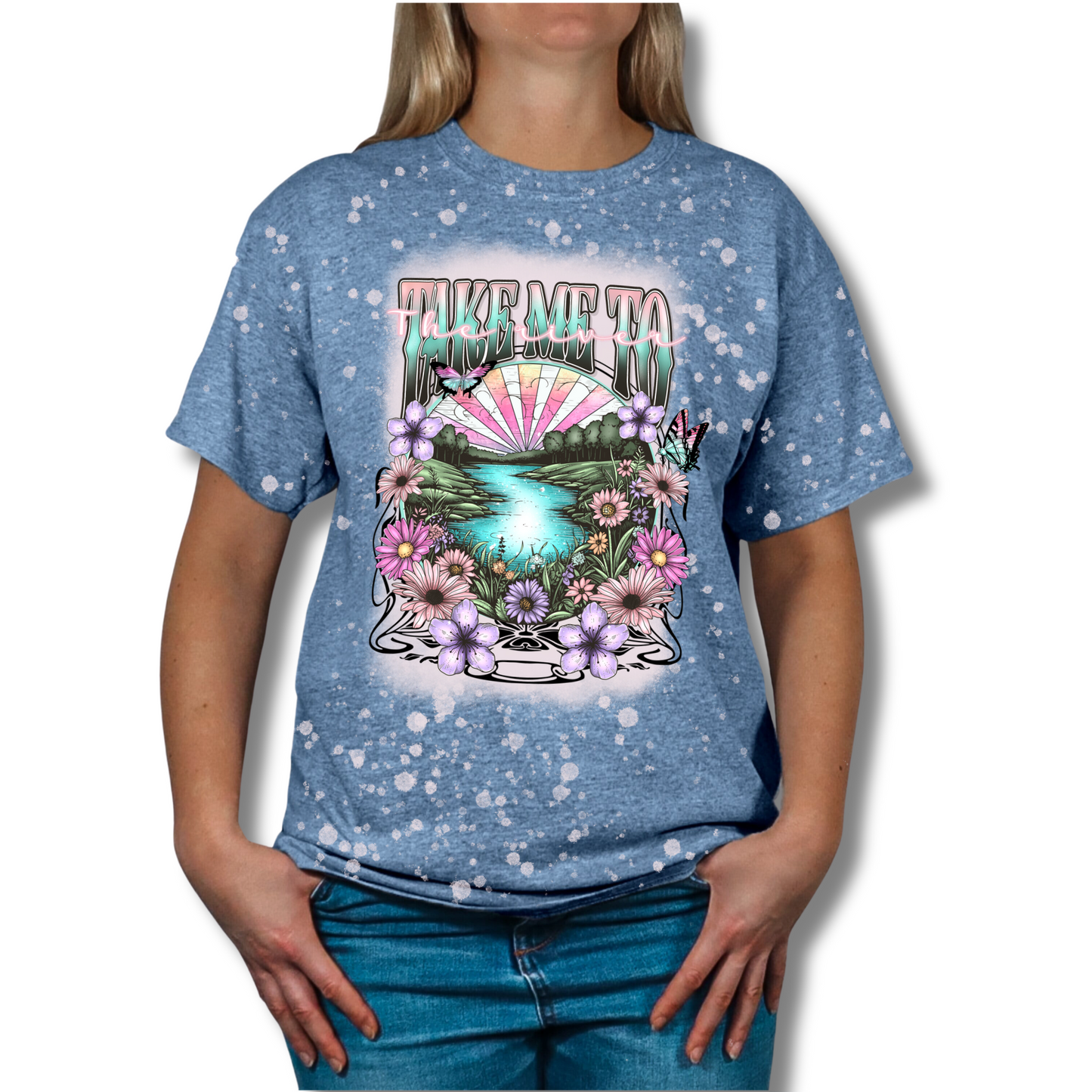 Take Me To the River Bleached Graphic Tee