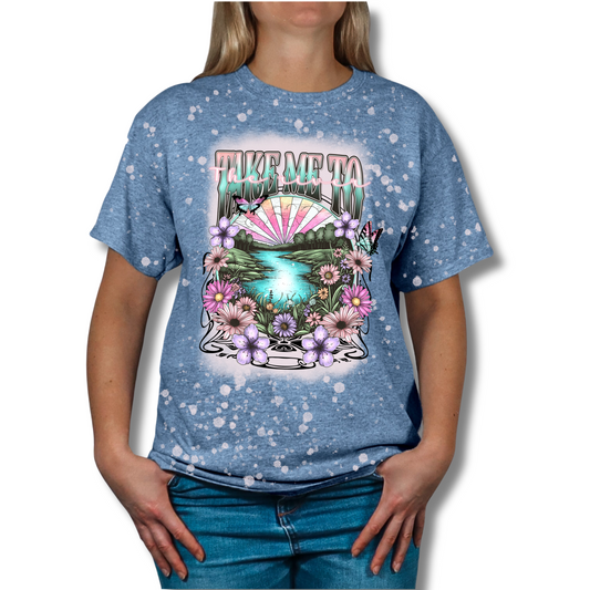 Take Me To the River Bleached Graphic Tee