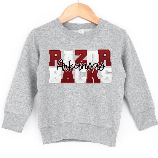 Chenille Razorback Crew-TODDLER/Youth