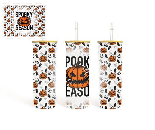 Spooky Season 25oz GLASS TUMBLER WITH STRAW