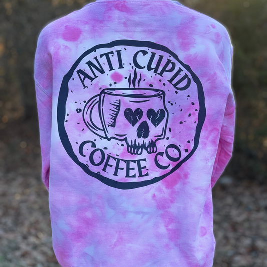 ANTI CUPID COFFEE CO GRAPHIC HAND DYED CREW