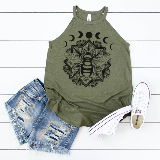 BEE MANDALA GRAPHIC ROCKER TANK