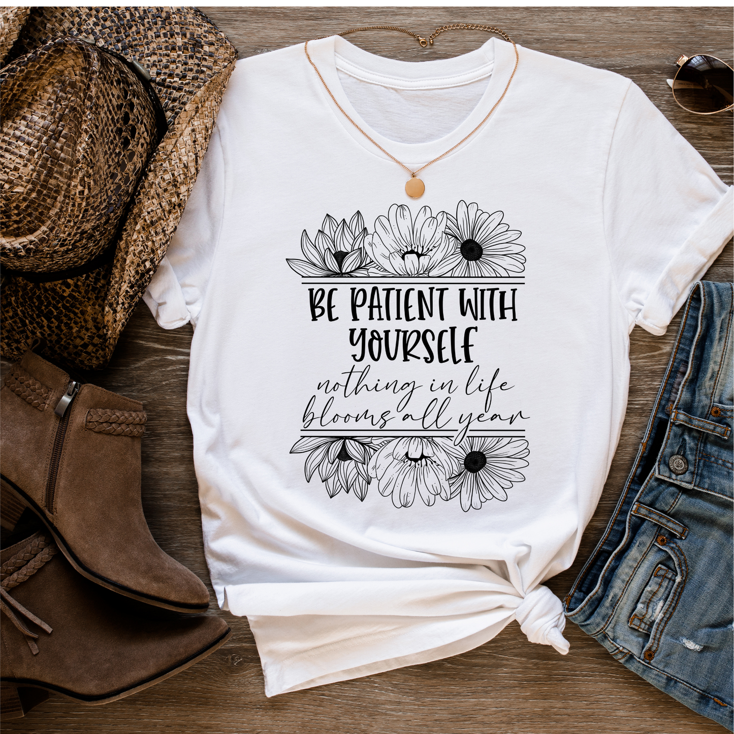 BE PATIENT WITH YOURSELF Graphic Tee