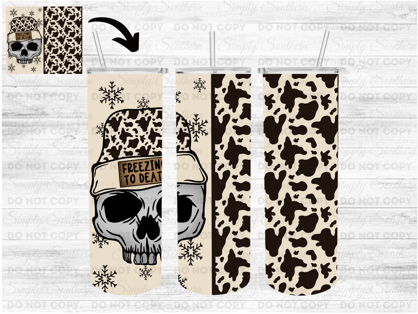 Freezing To Death-Cow Print Insulated Tumbler