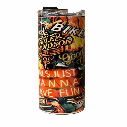Bike Patches 4 in 1 Can Cooler/Insulated Tumbler
