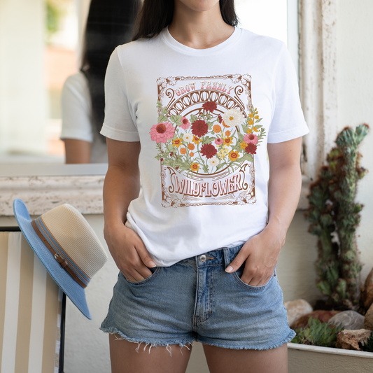 Grow Freely Wildflower Retro Graphic Tee