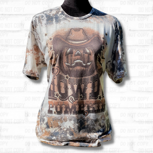 Howdy Pumpkin Graphic Bleached Tee