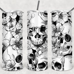 SKULLS AND FLOWERS