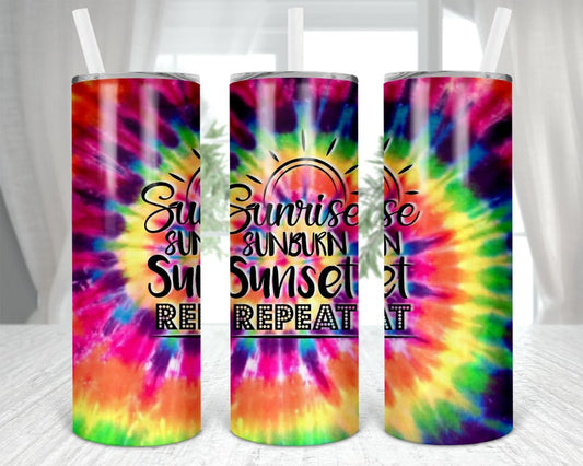 SUNRISE SUNBURN SUNSET REPEAT TIE DYE