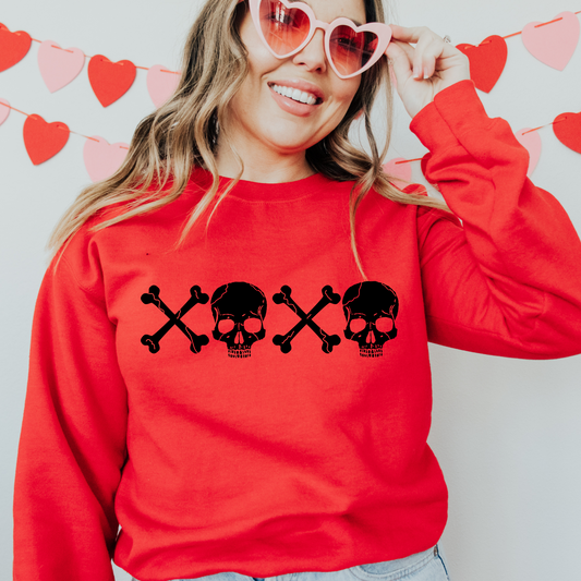 XOXO Skull and Bones Graphic Crew